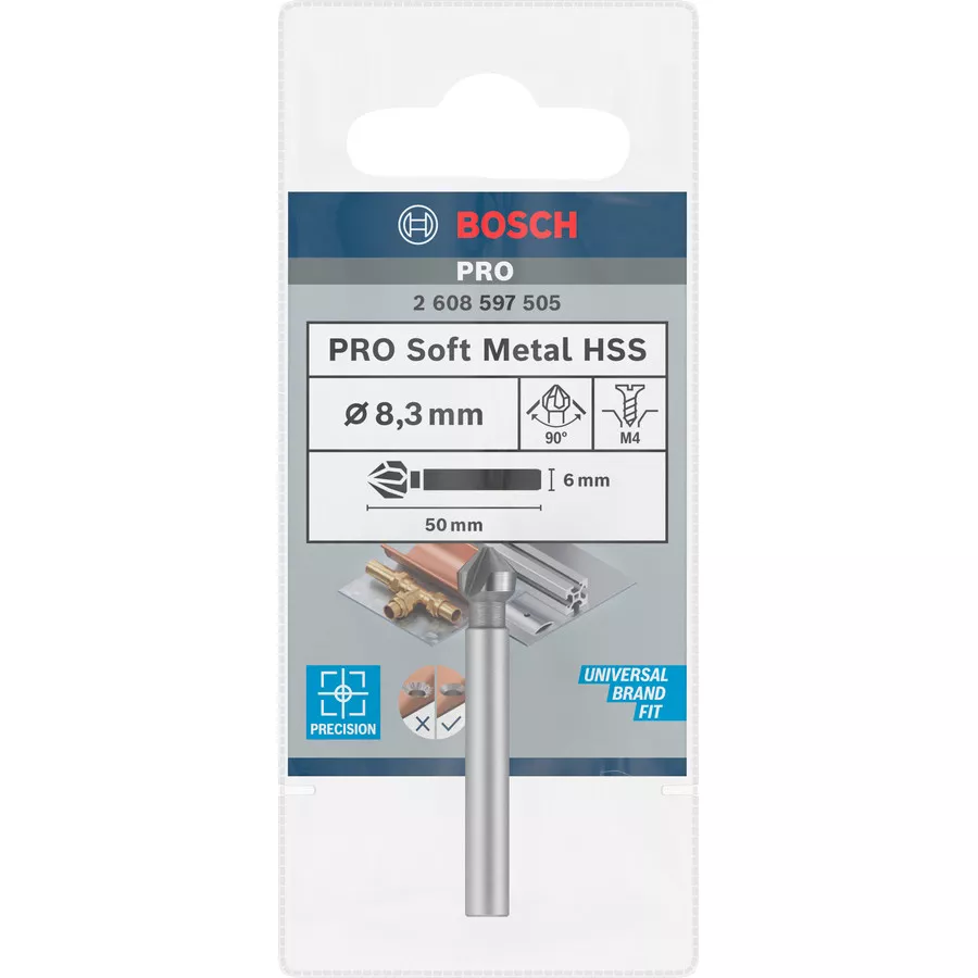 fraise cônique PRO Soft Metal HSS 8,3x50mm M4 BOSCH